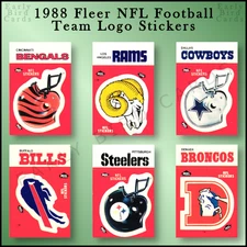 1988 Fleer NFL Team Action Football Logo Stickers / U Pick Cards / Buy2+ Save10%