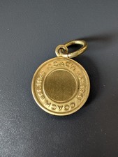 Vintage Coach Round Brass Metal Hangtag Medallion Bag Charm Replacement Rare