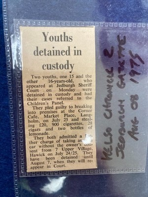 ECKCAFE LANGHOLM CRIME KELSO ABSTRAKT Ausschnitt 4/9 1975 ORIG