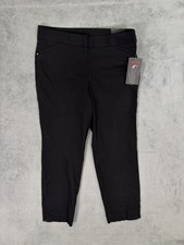 New Briggs Pants Womens 12 Black High Rise Straight Comfort Waistband Slimming