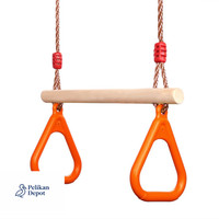Kinderholz Trapeze Schaukel Mit Kunststoff Turnringen 160 Kg Bel