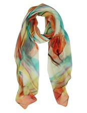 Long Chiffon Sheer Scarf Gradient Shaded Colors Lightweight Wrap Fashion