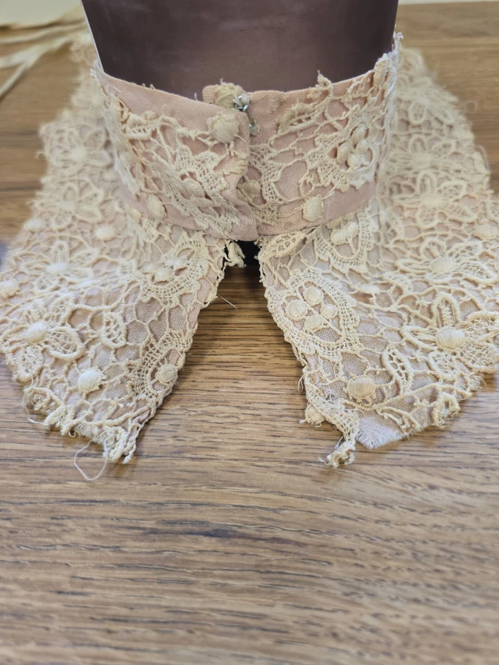 Antiguo Chemisette/Vestido Eduardiano Irlandés Crochet Encaje - Cuello Alto Modestia Foto 4 de 4