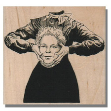 Rubber Stamp, Lady Holding Head, Halloween,Spooky,Victorian,Face,People, Hand,lg