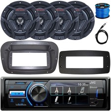 JVC AM/FM Digital Receiver, 4x 6.5" 150W Waterproof 2-Way Coaxial Speakers, Wire