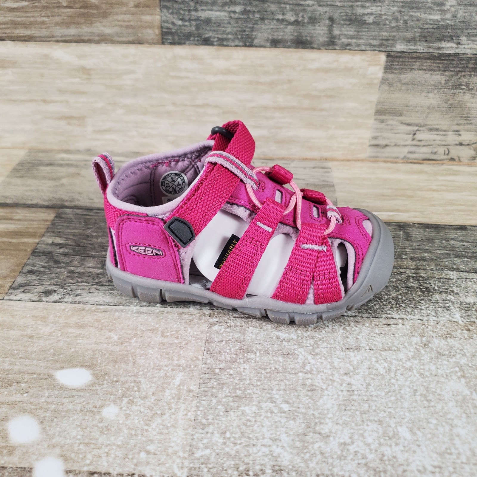 Sandali bambino KEEN Seacamp II CNX taglia 6 molto berry alba rosa pelle punta tonda