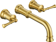 High Flow Wall Mount Tub Filler with Rough-In Valve, Wall Mount Tub Faucet, Bras