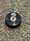 ARSENI GRITSYUK Signed New Jersey Devils Logo Hockey Puck (JSA)