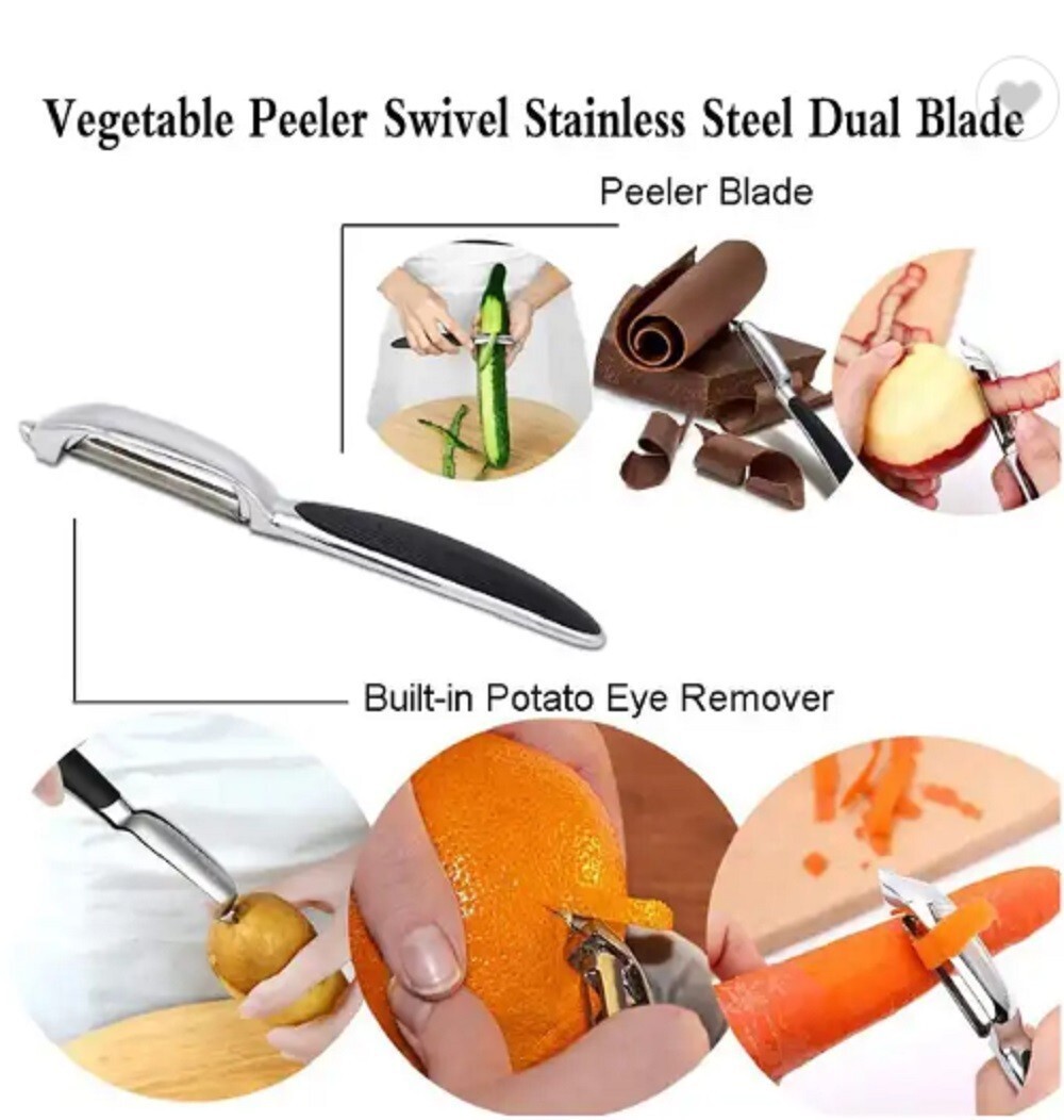 2-Pack Stainless Steel Vegetable & Fruit Peeler-Non-Slip Handle Potato Peeler