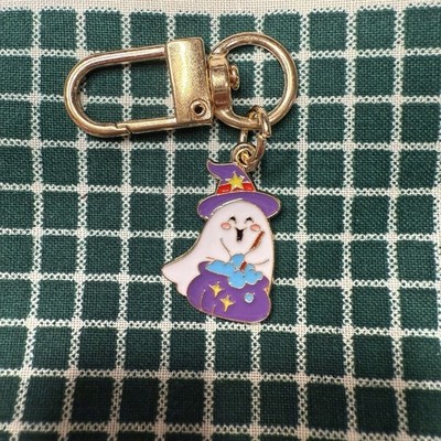 Enamel Bag Charm Ghost Witch Clip On Small Charm Spell Casting Halloween Goth