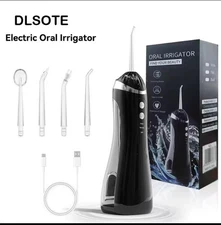 Black Cordless Water Flosser- Rechargeable, Portable & Powerful Oral Irrigator