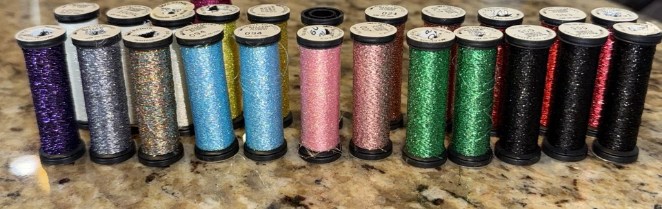 Lot Of 23 New Kreinik Metallic 50m Balger Blending Filament Threads Many Colors - Image 2 of 4