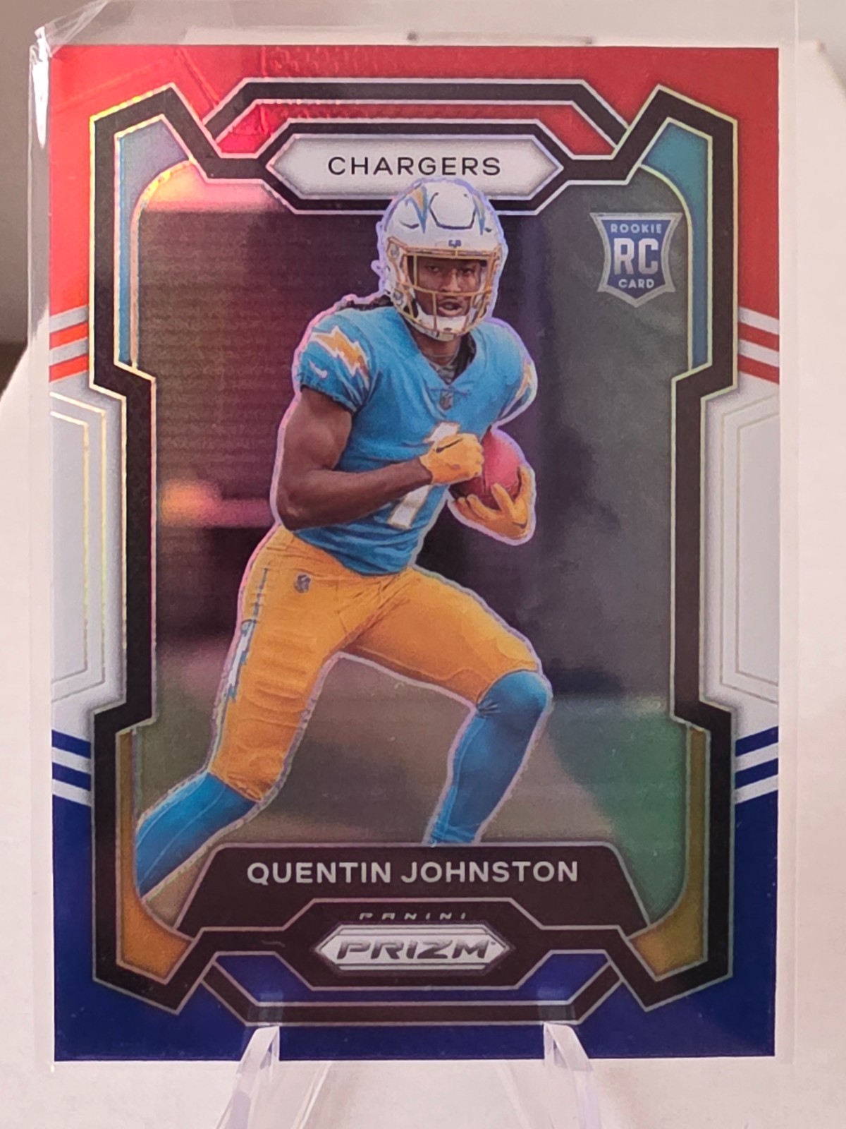 Quentin Johnston 2023 Red White Blue Prizm Football RC Rookie #353 Chargers