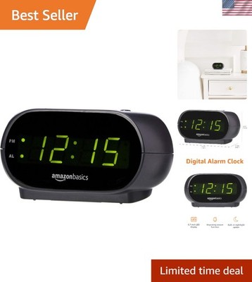 Elegant Small Digital Alarm Clock with LED Display & Night Light Function