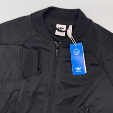 Adidas SST Tracktop PB Women Size M Black Monogram Trefoil Zip Jacket IB8799
