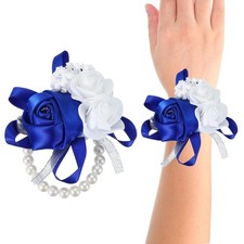 Wrist Corsage, 2 Pcs Wedding Bridal Bridesmaid Mother of Bride and Groom Silk...