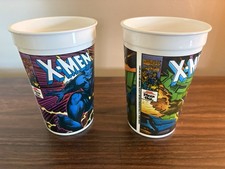 Taza de plástico vintage Pizza Hut Beast & Storm Marvel X-Men para niños 1993 (usada)