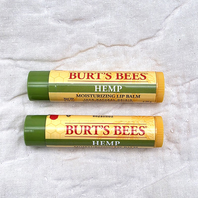 2 Pack Burts Bees Hemp Moisturizing Lip Balm All Natural 0.15 oz each NEW Sealed