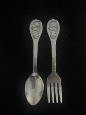 Tommee Tippee Winnie the Pooh Stainless Steel Kids Flatware Spoon & Fork Set