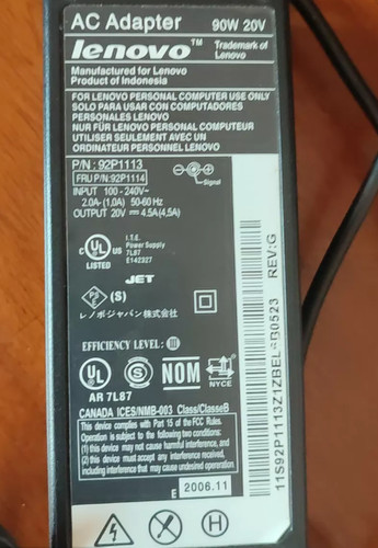 Lenovo 92P1113 20V 4.5A 90W Laptop Netzteiladapter Ladegerät