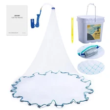 American Fishing Cast Net Saltwater Freshwater,3/8in Mesh Size Casting Net fo...