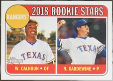 2018 Topps #86 Rangers 2018 Rookie Stars (Willie Calhoun / Nick Gardewine) NM