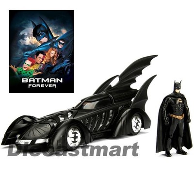 JADA 1:24 1995 BATMAN FOREVER BATMOBILE WITH DIECAST BATMAN FIGURE MODEL NEW