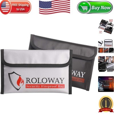 Stylish Fireproof & Waterproof Bag 5x8 for Cash, Passports & Jewelry - 2-Pack