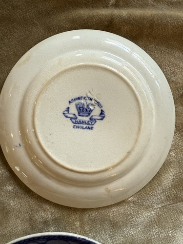 Ashworth Bros. 1860s Antique Oriental Plate 2- 5 1/2 Blue Transferware - Picture 4 of 4