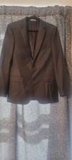 DKNY Men's Black Wool Two-Button Notch Lapel Single-Breasted Suit Jacket
