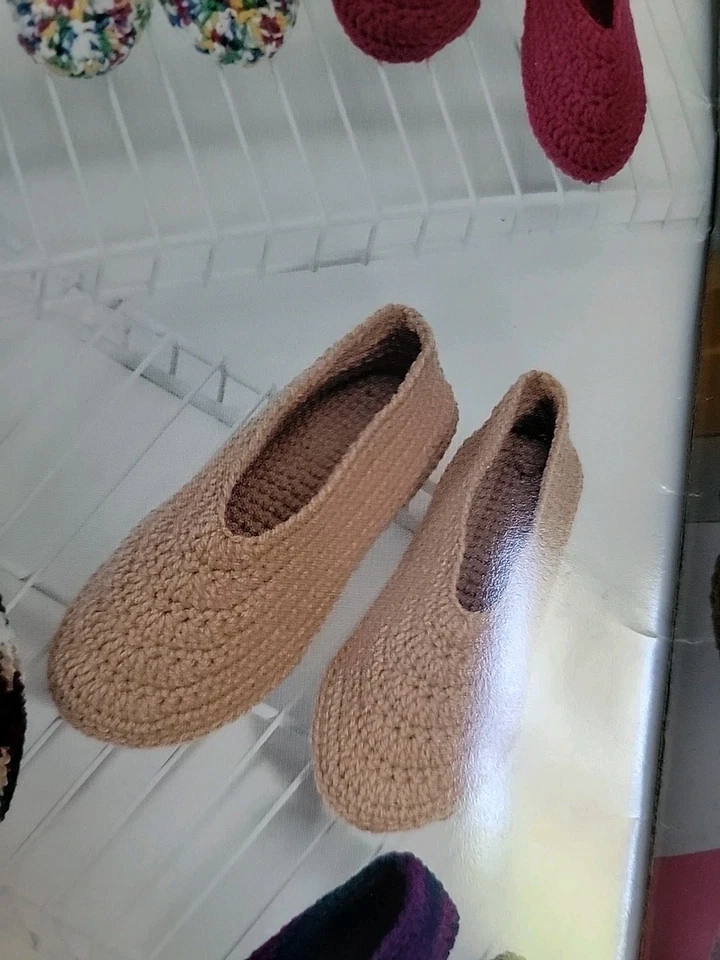 CREATURE COMFORTS ~ FAMILY SLIPPERS to Knit & Crochet Coats & Clark Booklet 0121 - Image 4 of 4