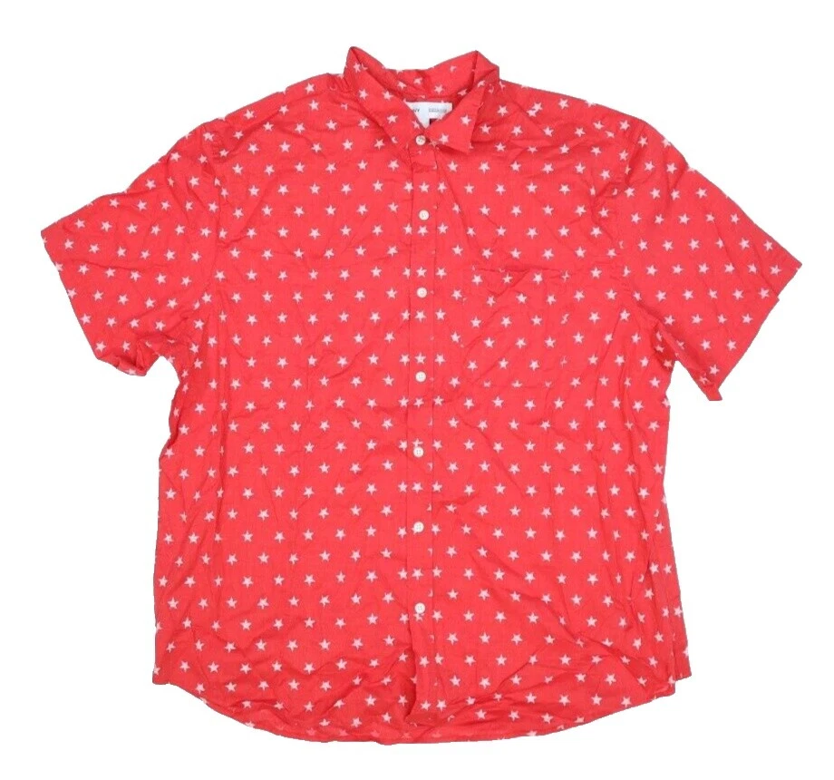 Polka Dot Short Sleeve Regular Fit Casual Button-Down Shirts for Men