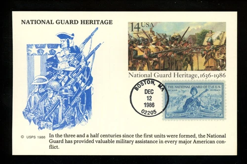 US FDC #UX114 KMC Venture #395a 1986 Boston MA National Guard Combo 1017