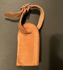 Authentic Louis Vuitton Vachetta Leather Luggage Name Tag Vintage 1.5  X 3  