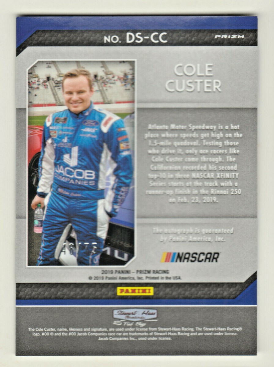 2019 Prizm DRIVER SIGNATURES BLUE REFRACTOR AUTOGRAPH COLE CUSTER