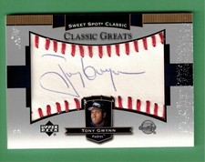 2003 UPPER DECK SWEET SPOT CLASSIC TONY GWYNN AUTO CLASSIC GREATS VG COND. *READ