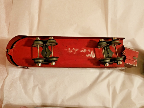 LIONEL Streamline Engine O GAUGE & 3 Cars Pre War RED & Chrome 'Lionel 027' - Picture 23 of 24