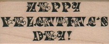 Happy Valentine's Day 1 1/2 x 3 1/4" Rubber Stamp, Valentines Stamp