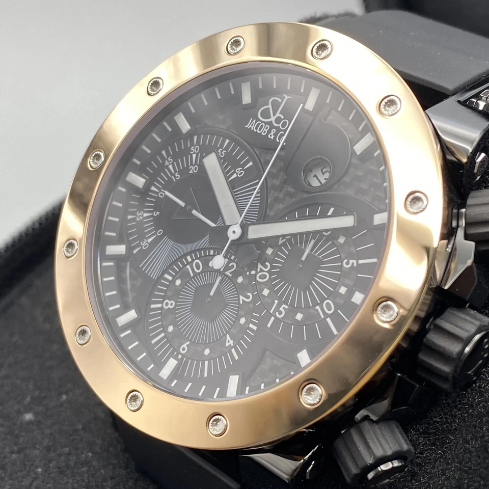 Jacob & Co Epic II 18k Oro Rosa Cronógrafo Acero Automático Reloj Hombre E2-PRGBCB Foto 4 de 4