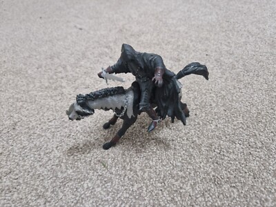 PAPO 2003 MITTELALTER DARK EVIL GHOST RIDER GESICHTSLOSER RITTER & SCHWARZES PFERD FIGUR