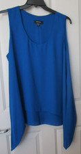 KAREN KANE Women's Blue Asymmetric Layered Tank Top Shirt Size Plus 3X