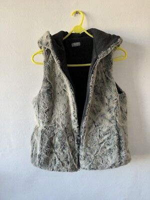 Vintage oasis reversible faux fur grey gilet UK