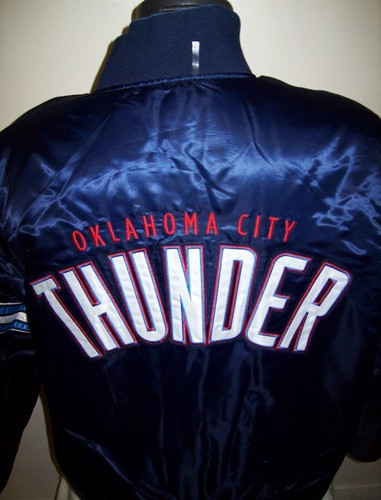 OKLAHOMA THUNDER Starter REVERSIBLE Satin Jacket BLUE & DARK BLUE XL - Bild 5 von 11