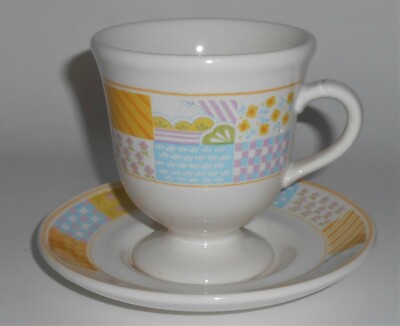Franciscan Pottery 1970's Quilt Pattern J.C. Penney (?) Cup & Saucer Set