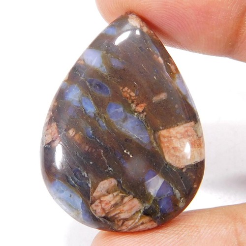 Agate Dentelle Bleue Naturelle 12,15 Carats – Cabochon Pierre Libre Pour Bijoux Créatifs