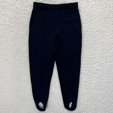 Valerie Stevens Vintage Stirrup Leggings Navy Blue 100 Wool Knit Petites Small