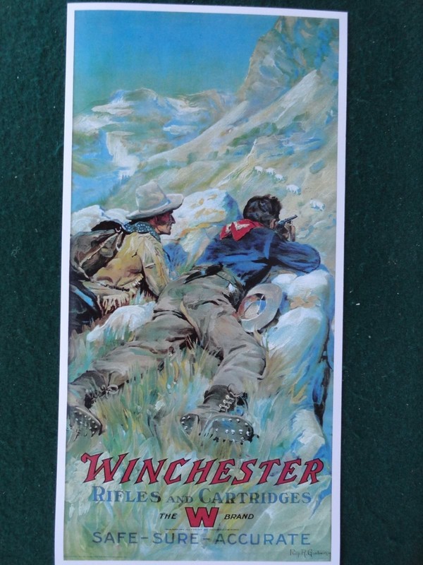 Winchester Advertising Poster Firearms & Ammunition, Red W, Philip Goodwin Art 