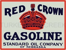 Red Crown Gasoline 9" x 12" Metal Sign