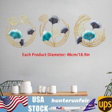 3D Flower Metal Wall Art Decor Ginkgo Leaves Gold Art Nordic Style USA