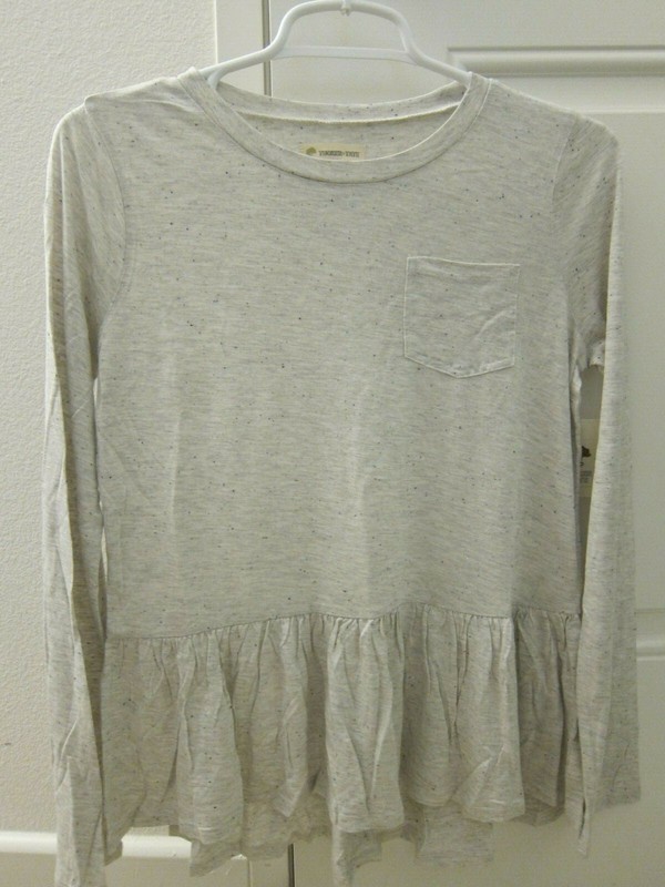 NWT Tucker + Tate Sparkle Peplum Tee in Grey Ash Heather - Size XL (14/16) $32+